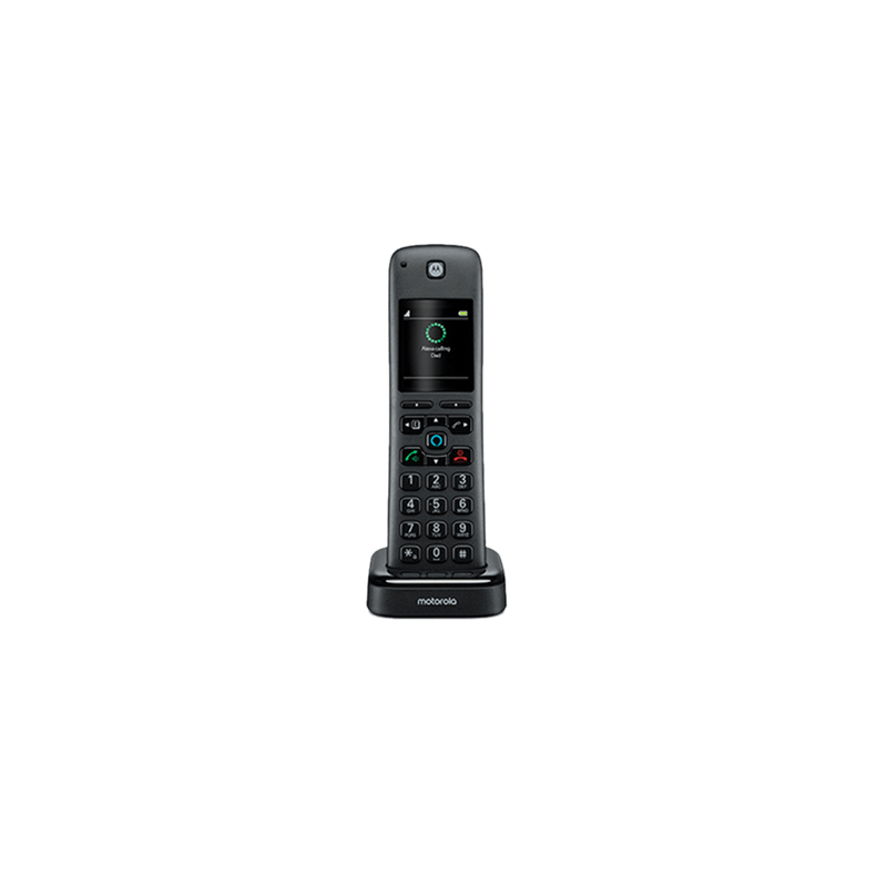 Motorola AXH03 DECT 6.0 Smart Cordless Phone and Answering Machine with Alexa Built-in 3 Cordless Handsets Included 