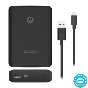 Motorola TurboPower PowerBank 10000 mAh ECO Portable Charger with USB-C Data Cable